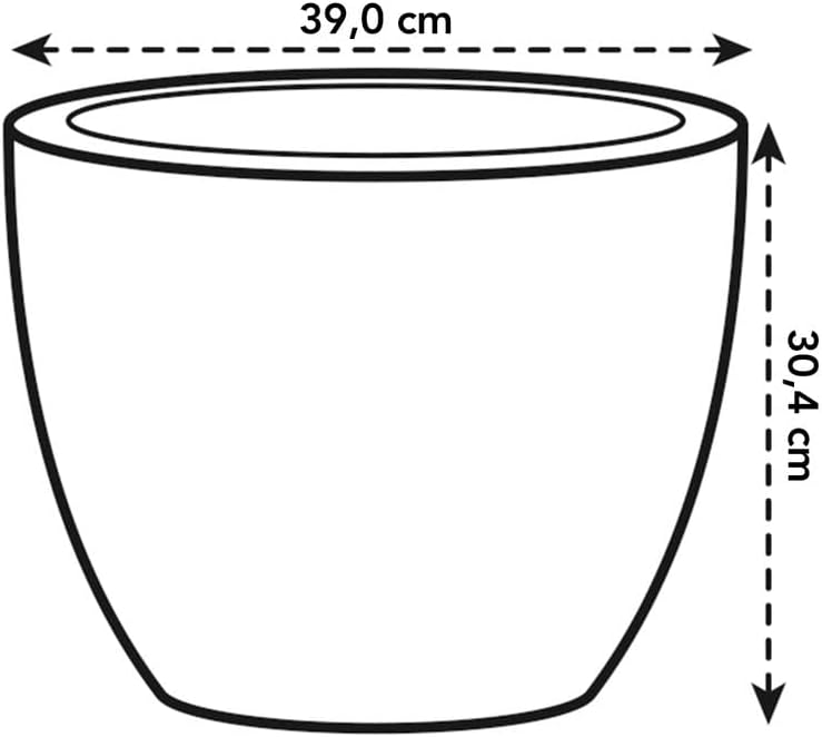 VASO PURE SOFT ROUND WHEELS CON RUOTE 40cm BIANCO/ANTRACITE