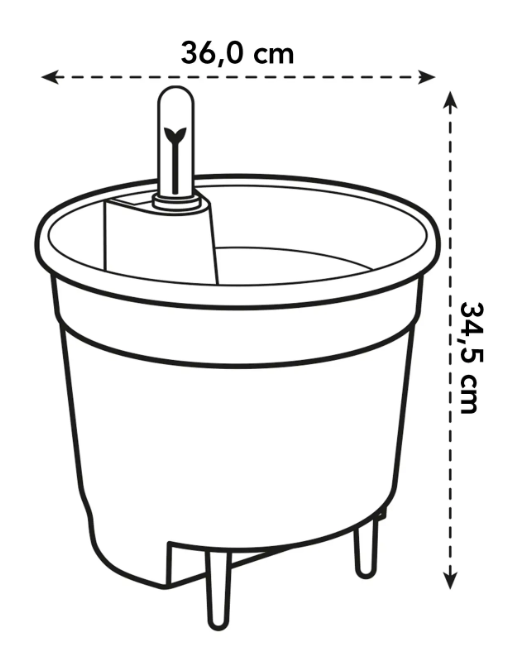 VASO SELF-WATERING INSERT LIVING BLACK 21/28/36