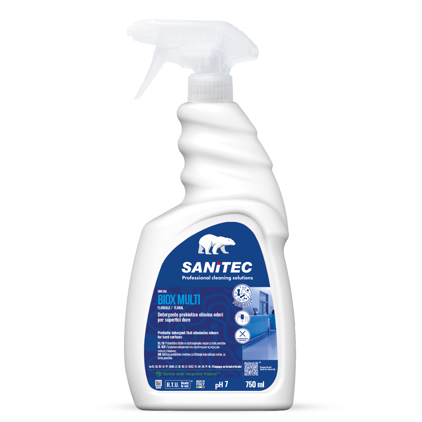 DETERGENTE PROBIOTICO ELIMINA ODORI PER SUPERFICI DURE - BIOX MULTI 750ml