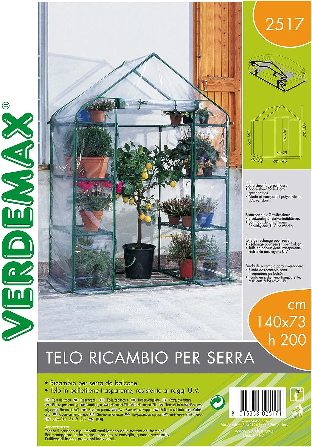 TELO RICAMBIO PER SERRA IBISCUS 140x73xH200cm