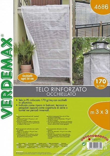 TELO TRASPARENTE RINFORZATO CON RAFIA OCCHIELLATO 170 g/mq (MISURE VARIE)