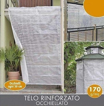 TELO TRASPARENTE RINFORZATO CON RAFIA OCCHIELLATO 170 g/mq (MISURE VARIE)