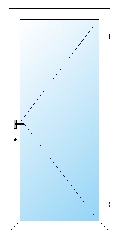 Porta un'anta in pvc con serratura L. 80 x H. 210 cm